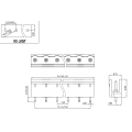 7,62 mm Pitch Plug-in-Plat-In-Anschluss Block Männlich und weiblicher Stecker rechter Winkel öffnen